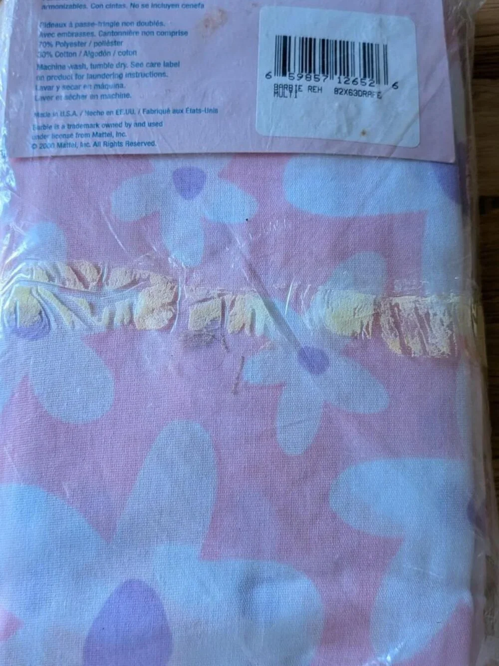 Vintage Barbie Curtains Pink Floral NIP